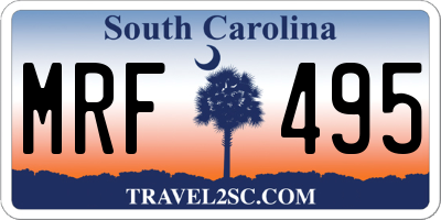 SC license plate MRF495