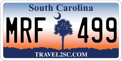 SC license plate MRF499
