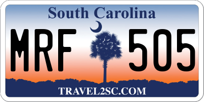 SC license plate MRF505