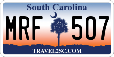 SC license plate MRF507