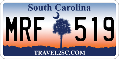 SC license plate MRF519
