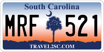 SC license plate MRF521