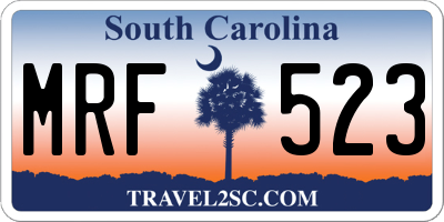 SC license plate MRF523
