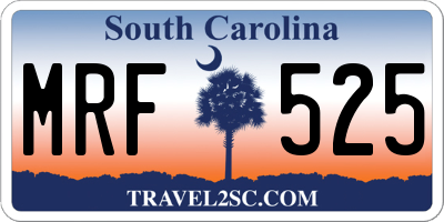SC license plate MRF525
