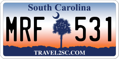 SC license plate MRF531