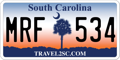 SC license plate MRF534