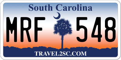 SC license plate MRF548