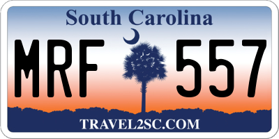 SC license plate MRF557