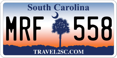 SC license plate MRF558