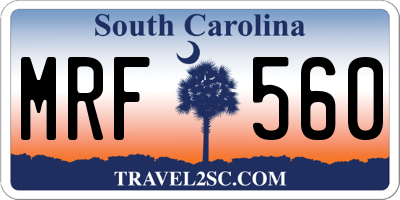 SC license plate MRF560