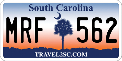 SC license plate MRF562