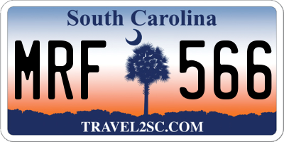 SC license plate MRF566