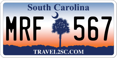 SC license plate MRF567