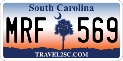 SC license plate MRF569