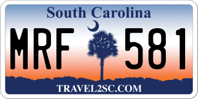 SC license plate MRF581