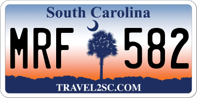 SC license plate MRF582