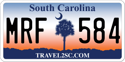 SC license plate MRF584