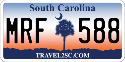 SC license plate MRF588