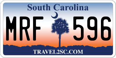 SC license plate MRF596