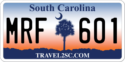 SC license plate MRF601