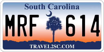 SC license plate MRF614