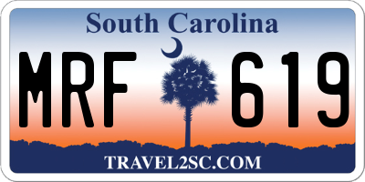 SC license plate MRF619