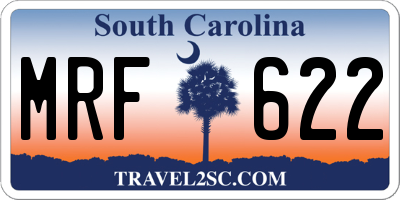 SC license plate MRF622