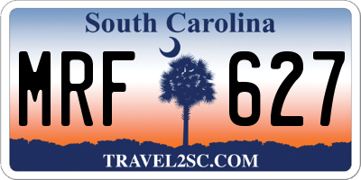 SC license plate MRF627