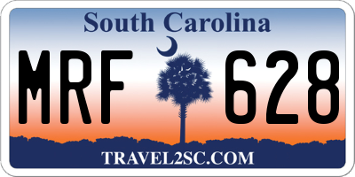 SC license plate MRF628
