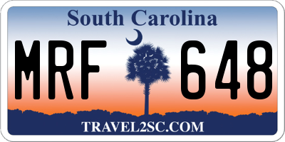 SC license plate MRF648