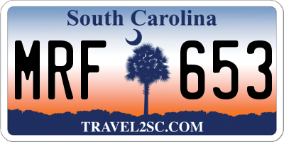 SC license plate MRF653