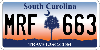 SC license plate MRF663