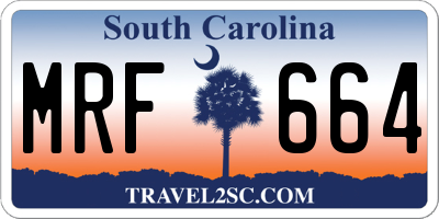 SC license plate MRF664