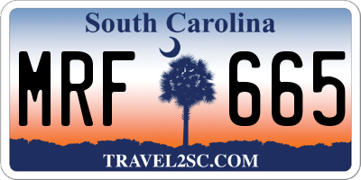 SC license plate MRF665