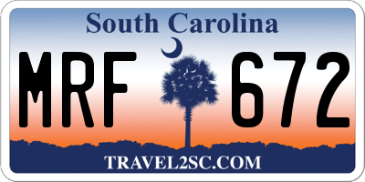 SC license plate MRF672
