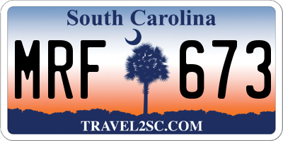 SC license plate MRF673