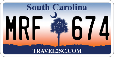 SC license plate MRF674