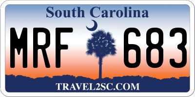 SC license plate MRF683