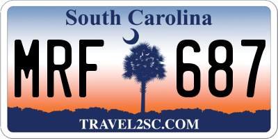 SC license plate MRF687