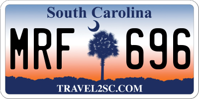 SC license plate MRF696