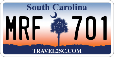 SC license plate MRF701
