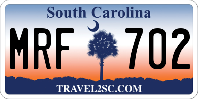 SC license plate MRF702