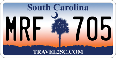 SC license plate MRF705