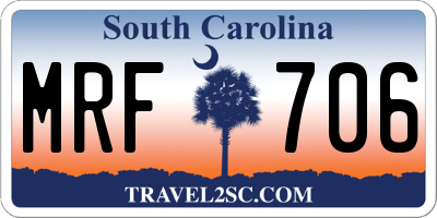 SC license plate MRF706