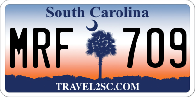SC license plate MRF709