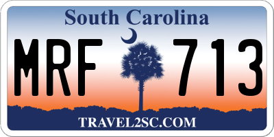 SC license plate MRF713
