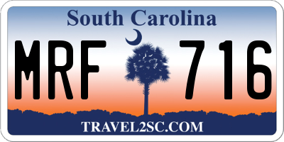 SC license plate MRF716