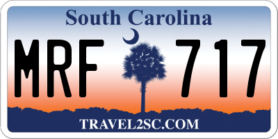 SC license plate MRF717