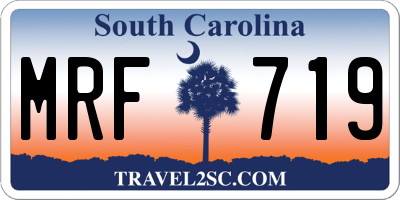 SC license plate MRF719
