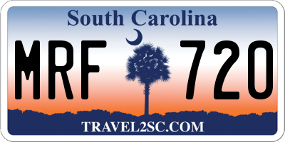 SC license plate MRF720